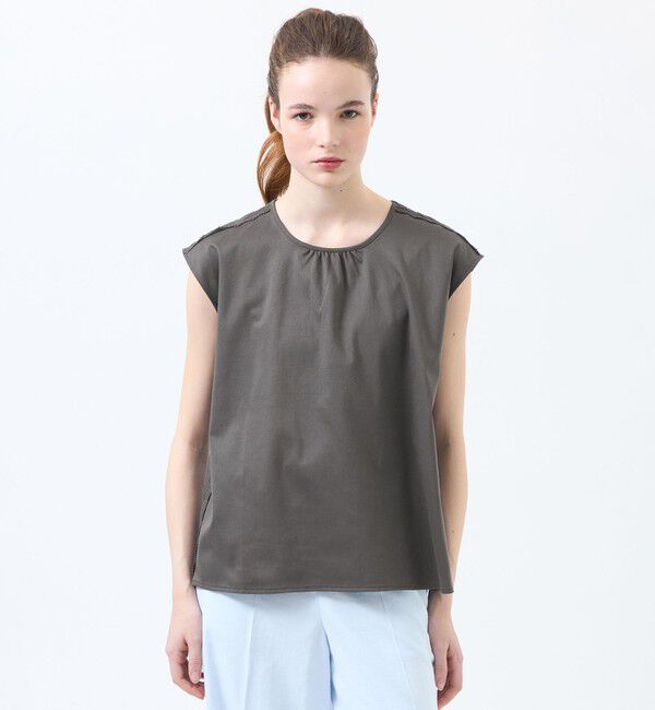 MACKINTOSH PHILOSOPHY「レースコンビフレンチスリーブカットソー」|Tシャツ・カットソー|チャコールグレー