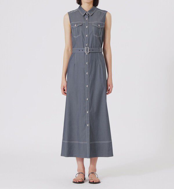  「バックスカーフノースリーブワンピース」|ワンピース|