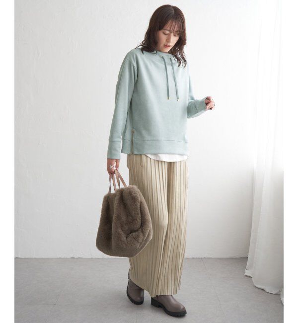 ikka「【親子コーデ】スエードライクプリーツワイドパンツ」|その他|