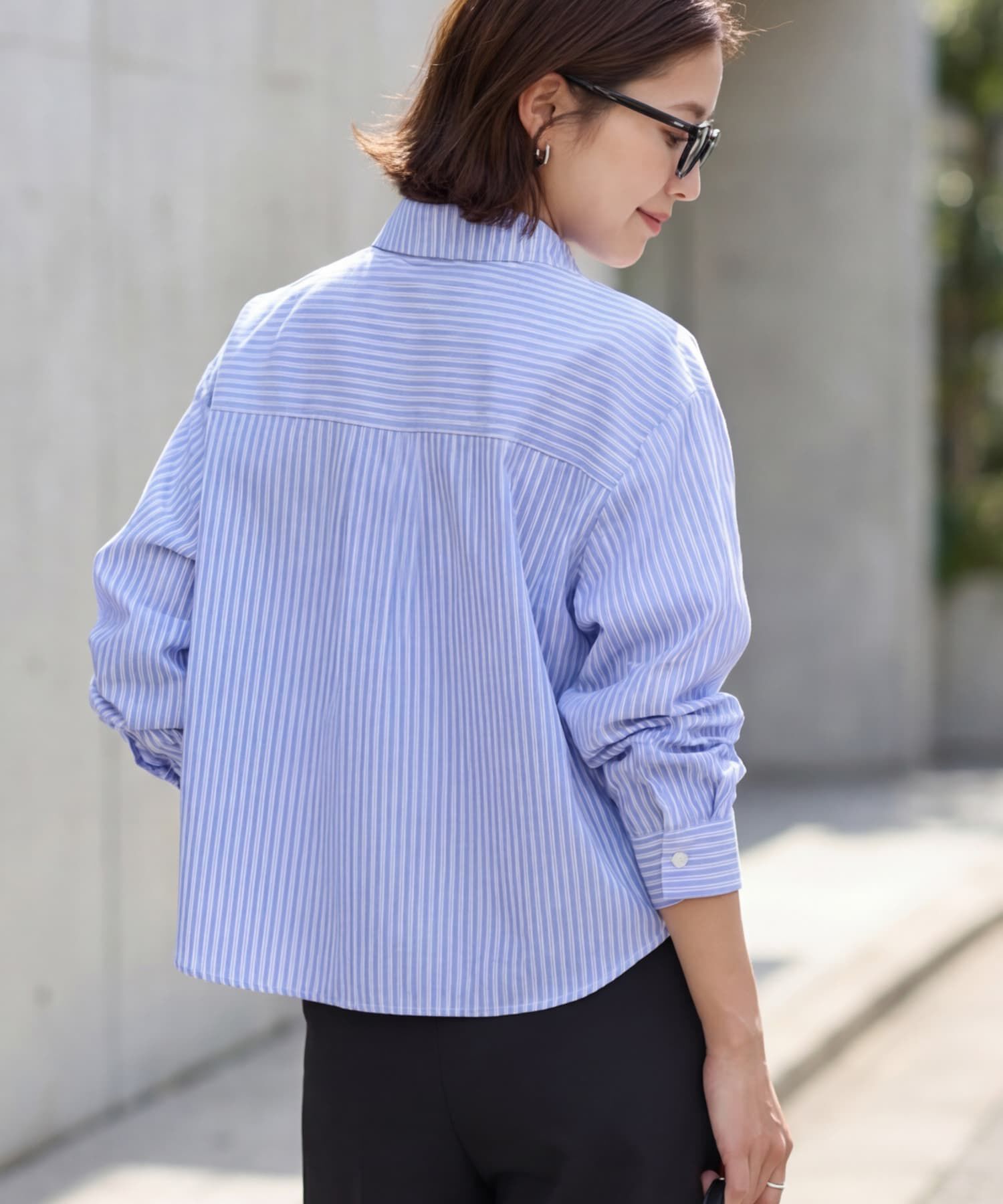 STYLE DELI「サラサラ短めストライプ柄シャツ」|シャツ・ブラウス|