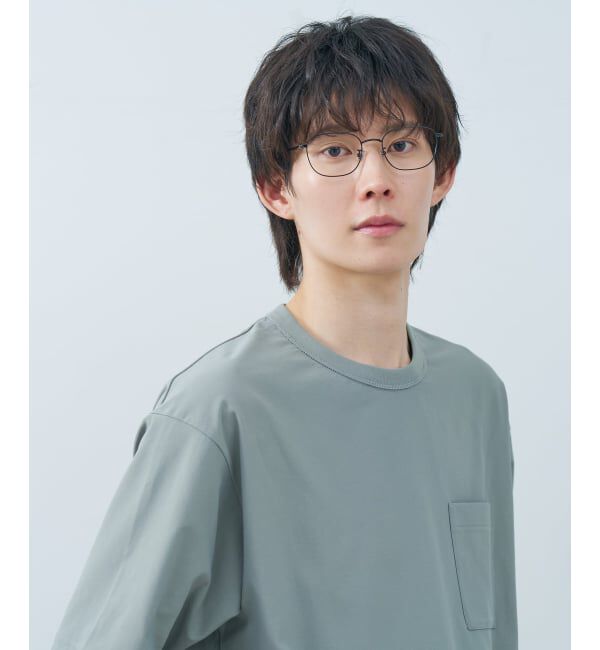  「ウェリントン型 メガネ | 四角 小顔効果 チタン 軽量 メタル 伊達・度付き Zoff  レンズ交換券付」|メガネ|
