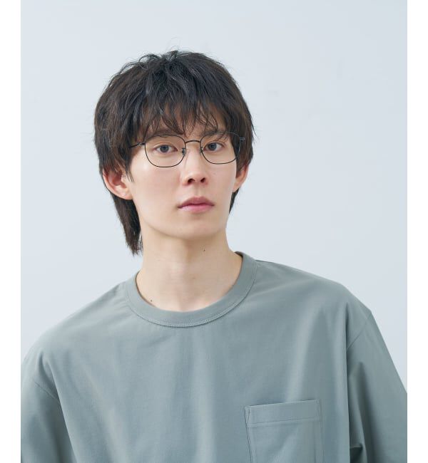  「ウェリントン型 メガネ | 四角 小顔効果 チタン 軽量 メタル 伊達・度付き Zoff  レンズ交換券付」|メガネ|