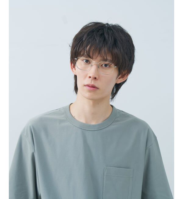  「ウェリントン型 メガネ | 四角 小顔効果 チタン 軽量 メタル 伊達・度付き Zoff  レンズ交換券付」|メガネ|