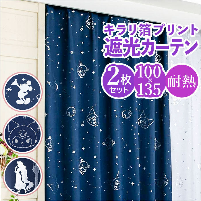 BACKYARD FAMILY「カーテン 2枚組 100&times;135 通販 遮光 2級 遮熱 かわいい 可愛い キャラクター おしゃれ」|その他|