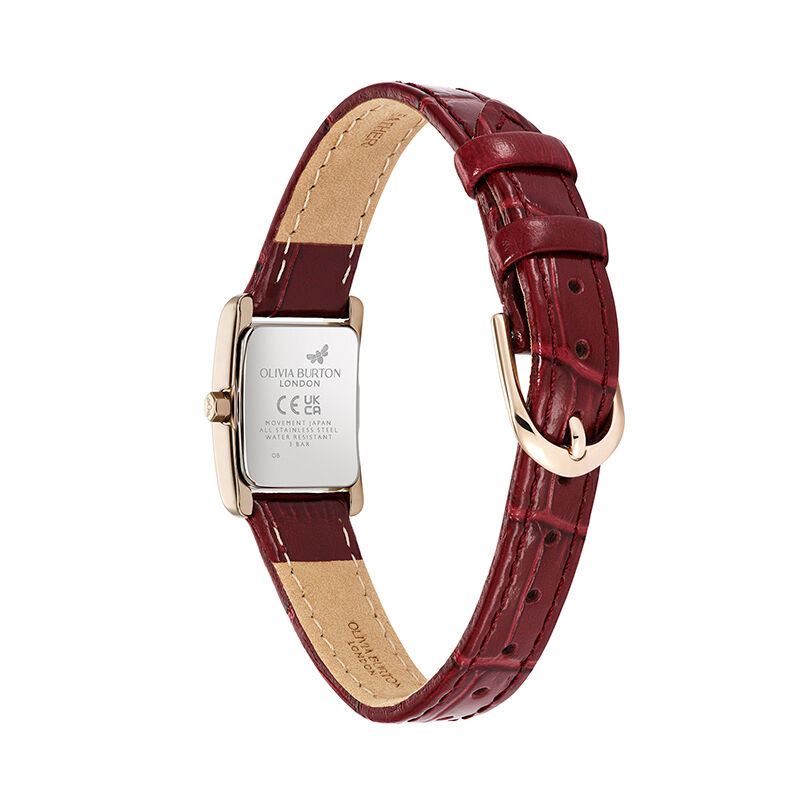 OLIVIA BURTON 「〈OLIVIA BURTON(ｵﾘﾋﾞｱﾊﾞｰﾄﾝ)〉ｸﾗｼｯｸ 16mm　ﾐﾆｸﾞﾛｰﾌﾞ ﾛｰｽﾞｺﾞｰﾙﾄﾞ＆ﾁｪﾘｰ ｸﾛｺﾀﾞｲﾙﾚｻﾞｰ」|腕時計|