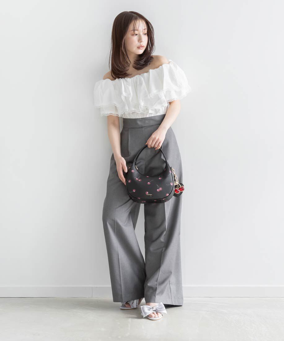  「【Cherry＆Strawberry】2WAY ハーフムーンショルダーバッグ」|ショルダー・メッセンジャー|