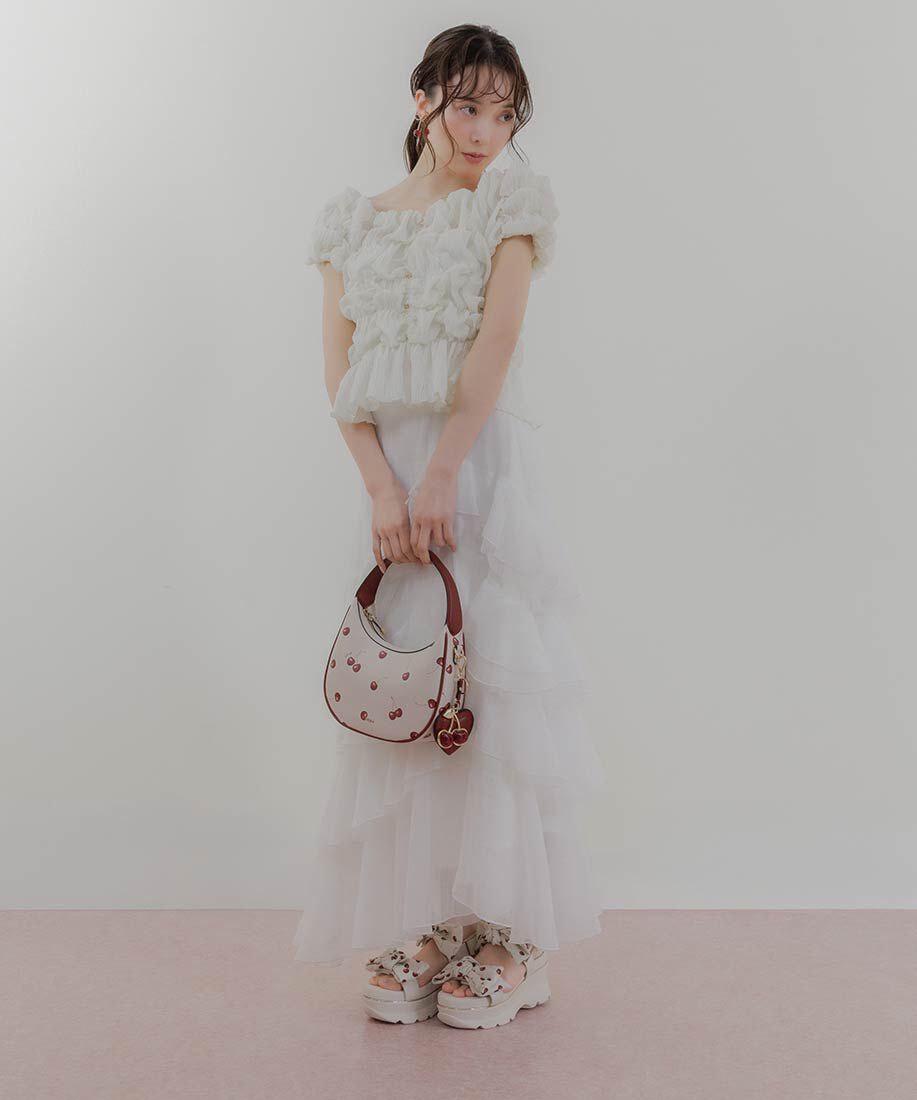  「【Cherry＆Strawberry】2WAY ハーフムーンショルダーバッグ」|ショルダー・メッセンジャー|