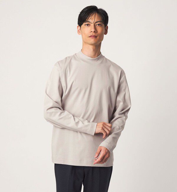 UNITED ARROWS green label relaxing「L/A ポンチ ブラッシュド モックネック カットソー」|Tシャツ・カットソー|LT.GRAY
