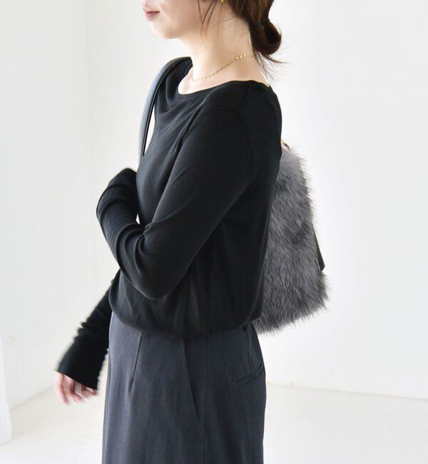 quaranciel「〈手洗い可能〉ウール ミックス シアー ボートネック プルオーバー」|Tシャツ・カットソー|