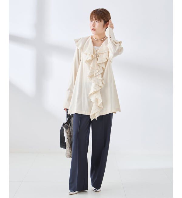 journal standard L'essage「Uhr/ウーア Cotton Silk Ruffle Frill Shirt シャツ」|シャツ・ブラウス|