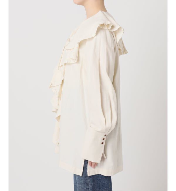 journal standard L'essage「Uhr/ウーア Cotton Silk Ruffle Frill Shirt シャツ」|シャツ・ブラウス|