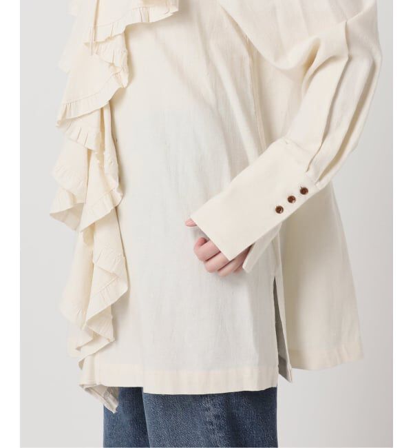 journal standard L'essage「Uhr/ウーア Cotton Silk Ruffle Frill Shirt シャツ」|シャツ・ブラウス|