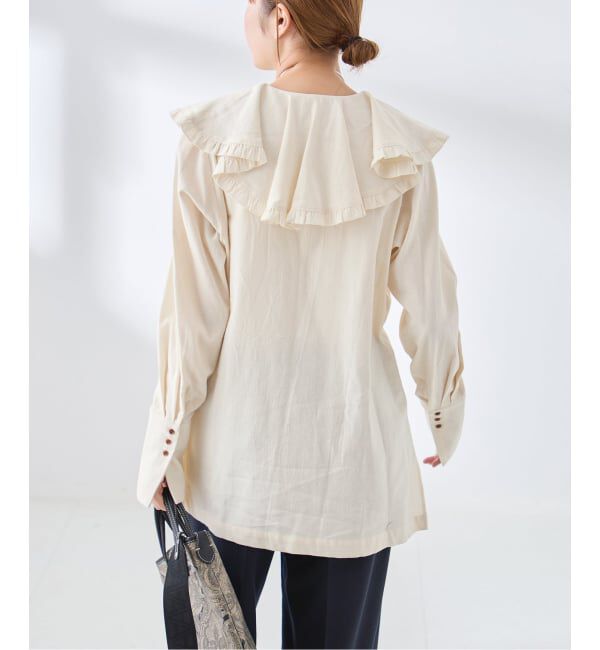 journal standard L'essage「Uhr/ウーア Cotton Silk Ruffle Frill Shirt シャツ」|シャツ・ブラウス|