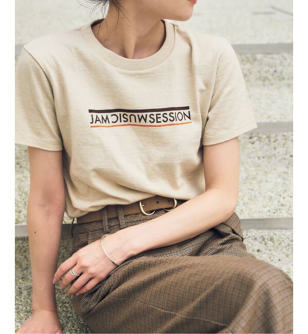 NOBLE「《岡山＋WEB限定》N.Jam/エヌジャム ロゴTシャツ」|Tシャツ・カットソー|ベージュ A