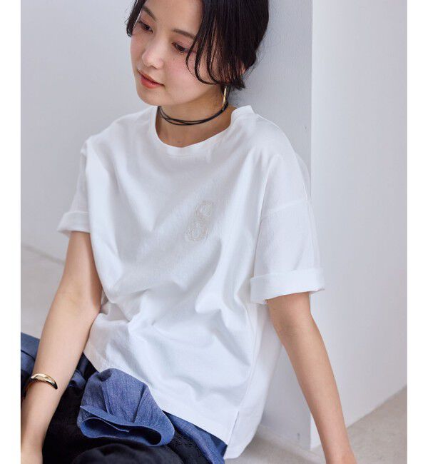 VIS「ボクシークロップド刺繍Tシャツ」|Tシャツ・カットソー|