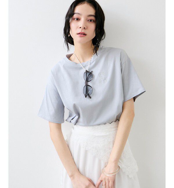 VIS「ボクシークロップド刺繍Tシャツ」|Tシャツ・カットソー|