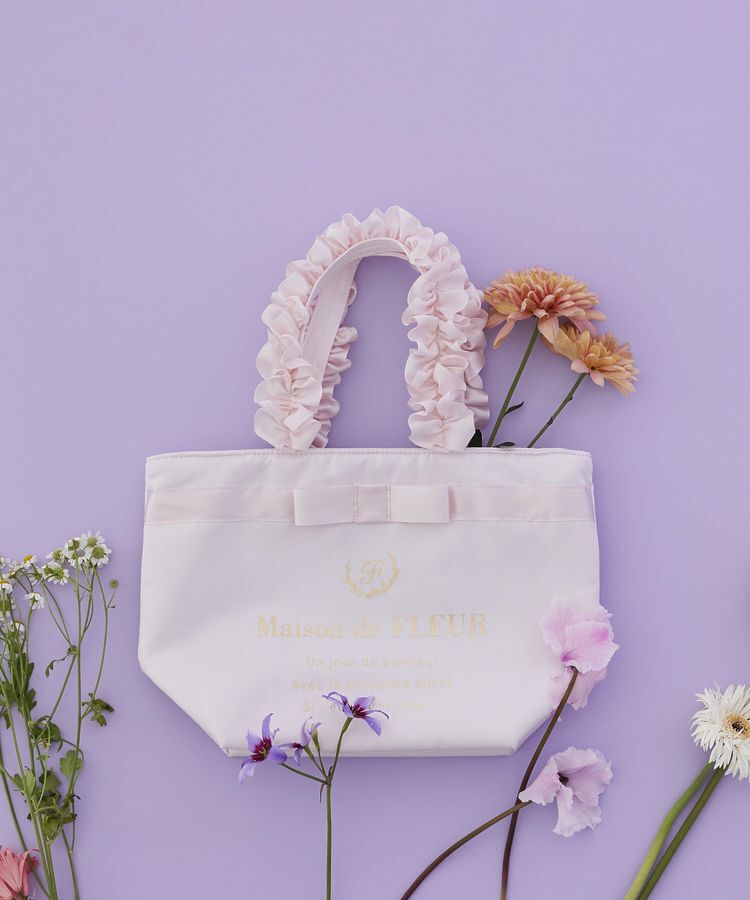 Maison de FLEUR「【Sサイズ】ブランドロゴフリルハンドルトートSバッグ」|トートバッグ|ピンク