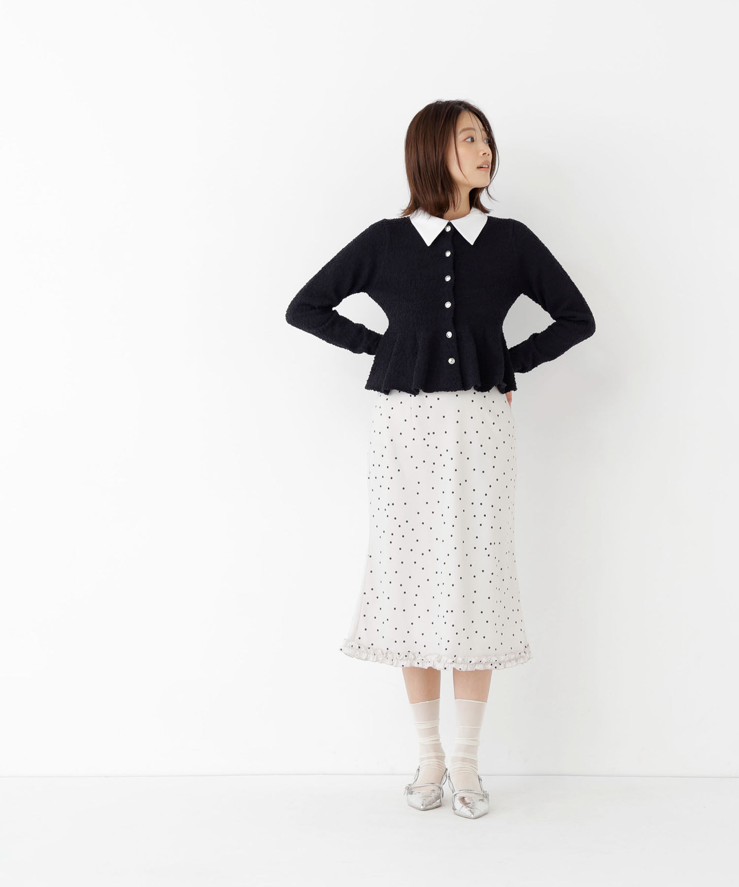  「＜Oggi11月号掲載＞シャツカラーポコポコニット」|ニット・セーター|