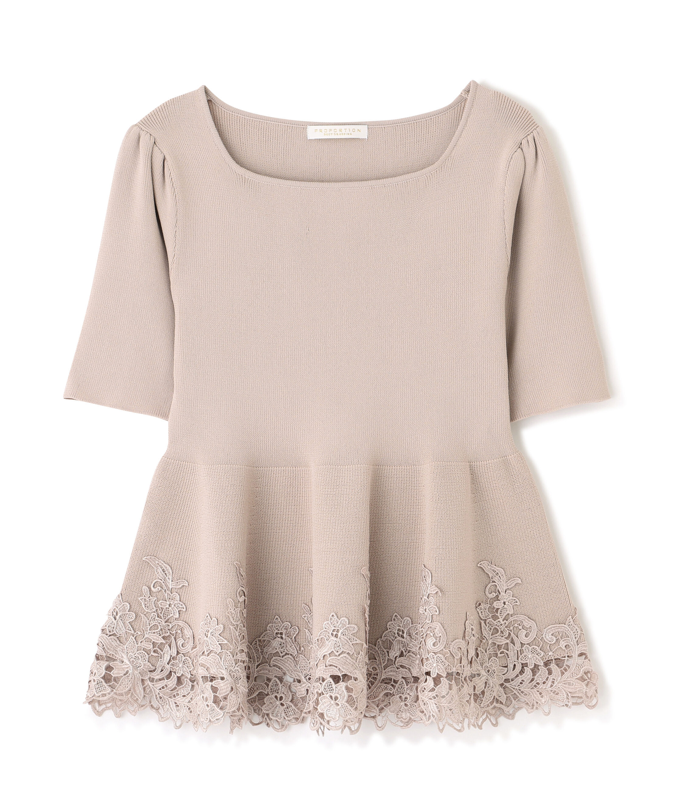 PROPORTION BODY DRESSING「レーストリムペプラムニット 26AW」|ニット・セーター|