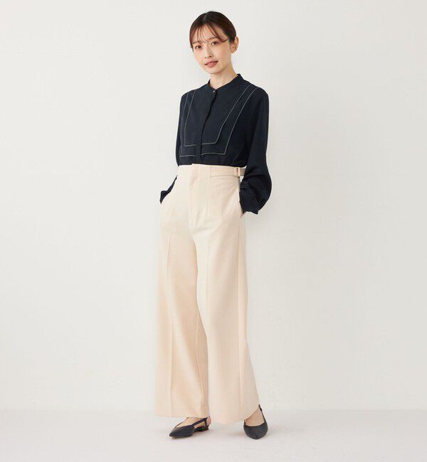 SHIPS Colors 「SHIPS Colors:〈手洗い可能/セットアップ対応可〉ストレッチ ジョーゼット ワイドパンツ」|その他|