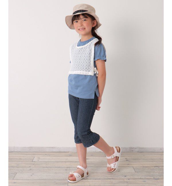 ikka kids「【2点セット】レースベスト／パフスリーブTセット（120~160cm）」|Tシャツ・カットソー|