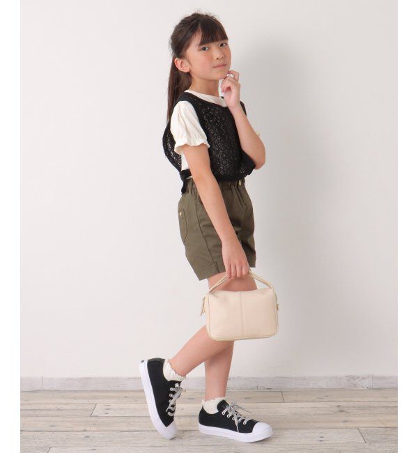 ikka kids「【2点セット】レースベスト／パフスリーブTセット（120~160cm）」|Tシャツ・カットソー|
