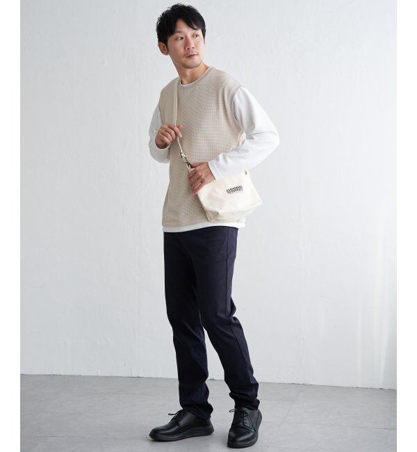 ikka「ビッグワッフルフェイクベストロンT」|Tシャツ・カットソー|