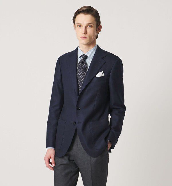 UNITED ARROWS「タスマニアウール ホップサック シングル 3ボタン テーラードジャケット S―MODEL」|テーラードジャケット|NAVY