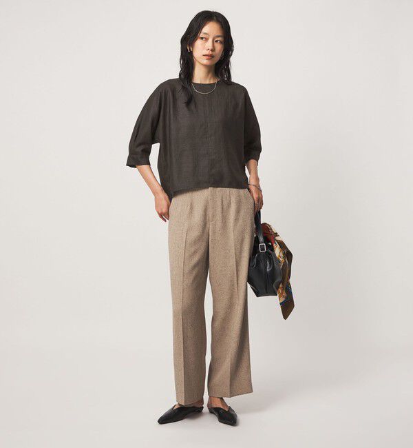 UNITED ARROWS green label relaxing「トリアセ 7分袖 プルオーバー ブラウス マシンウォッシャブル UVカット 通気性」|シャツ・ブラウス|