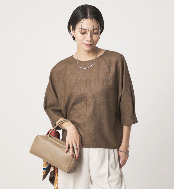 UNITED ARROWS green label relaxing「トリアセ 7分袖 プルオーバー ブラウス マシンウォッシャブル UVカット 通気性」|シャツ・ブラウス|