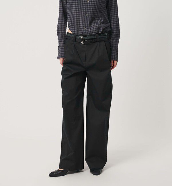 ATTISESSION「＜ATTISESSION＞ベルト2タック ストレートパンツ」|チノ|