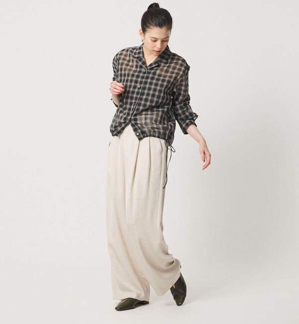 BEAUTY&YOUTH UNITED ARROWS「アセテート 2タック ワイドストレートパンツ ウォッシャブル/オフホワイト」|その他|