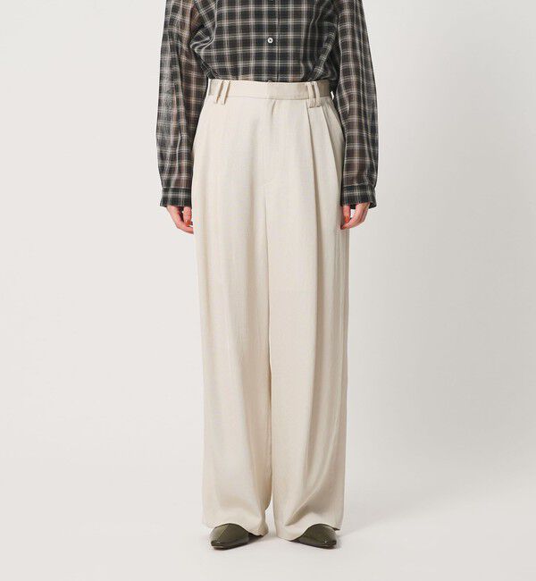 BEAUTY&YOUTH UNITED ARROWS「アセテート 2タック ワイドストレートパンツ ウォッシャブル/オフホワイト」|その他|