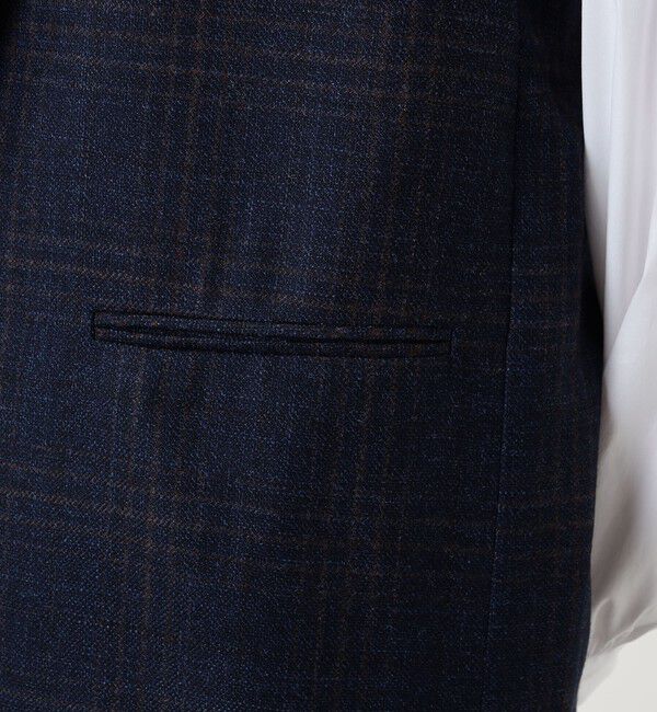 TOMORROWLAND collection「SILK AIR GLEN CHECK ロングジレ」|ベスト・ジレ|