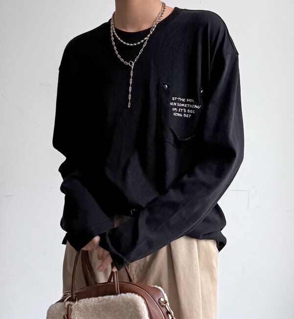  「【WEB限定】ダメージポケットロンTEE」|Tシャツ・カットソー|