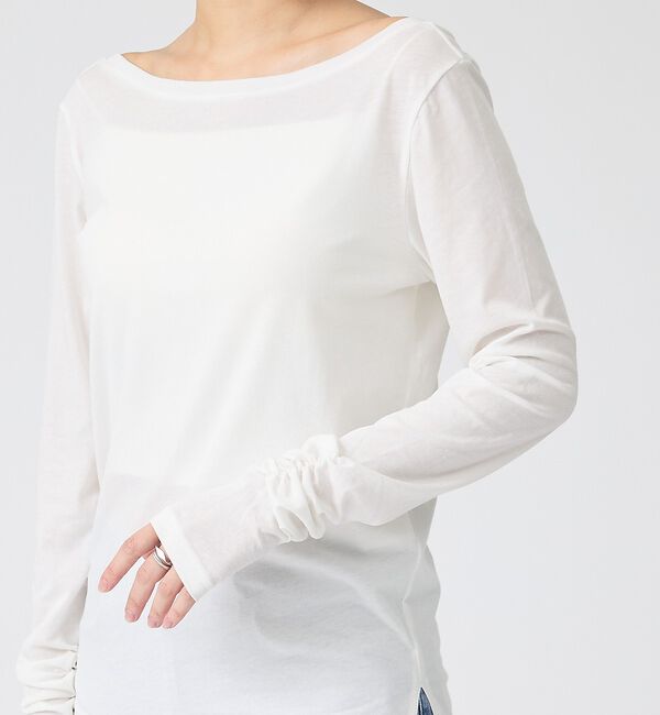 Rouge vif「前後2wayシャーリングスリーブプルオーバー/ロングスリーブTシャツ」|Tシャツ・カットソー|