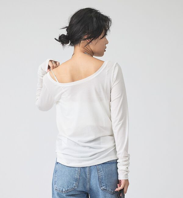 Rouge vif「前後2wayシャーリングスリーブプルオーバー/ロングスリーブTシャツ」|Tシャツ・カットソー|