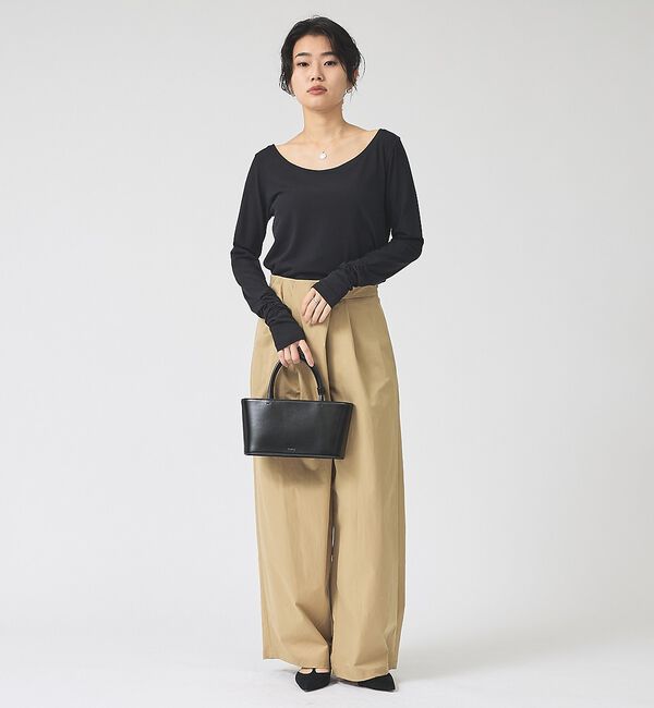Rouge vif「前後2wayシャーリングスリーブプルオーバー/ロングスリーブTシャツ」|Tシャツ・カットソー|