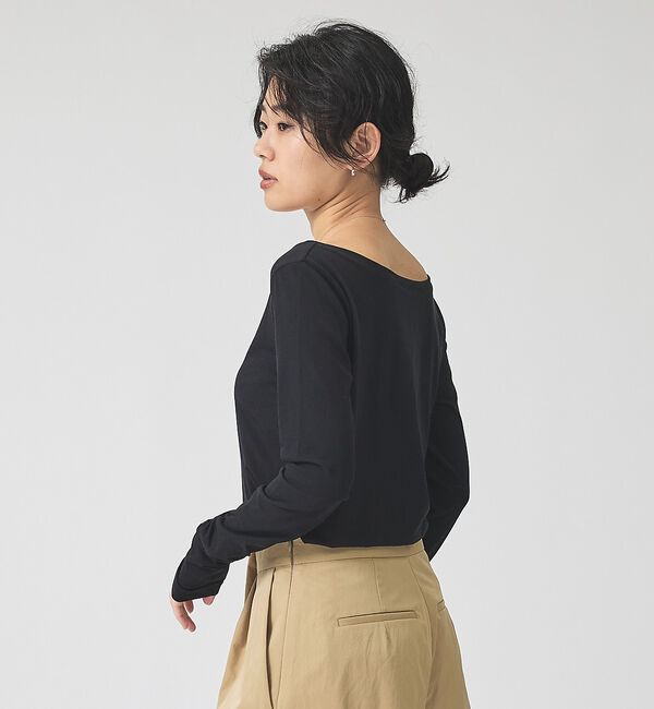 Rouge vif「前後2wayシャーリングスリーブプルオーバー/ロングスリーブTシャツ」|Tシャツ・カットソー|