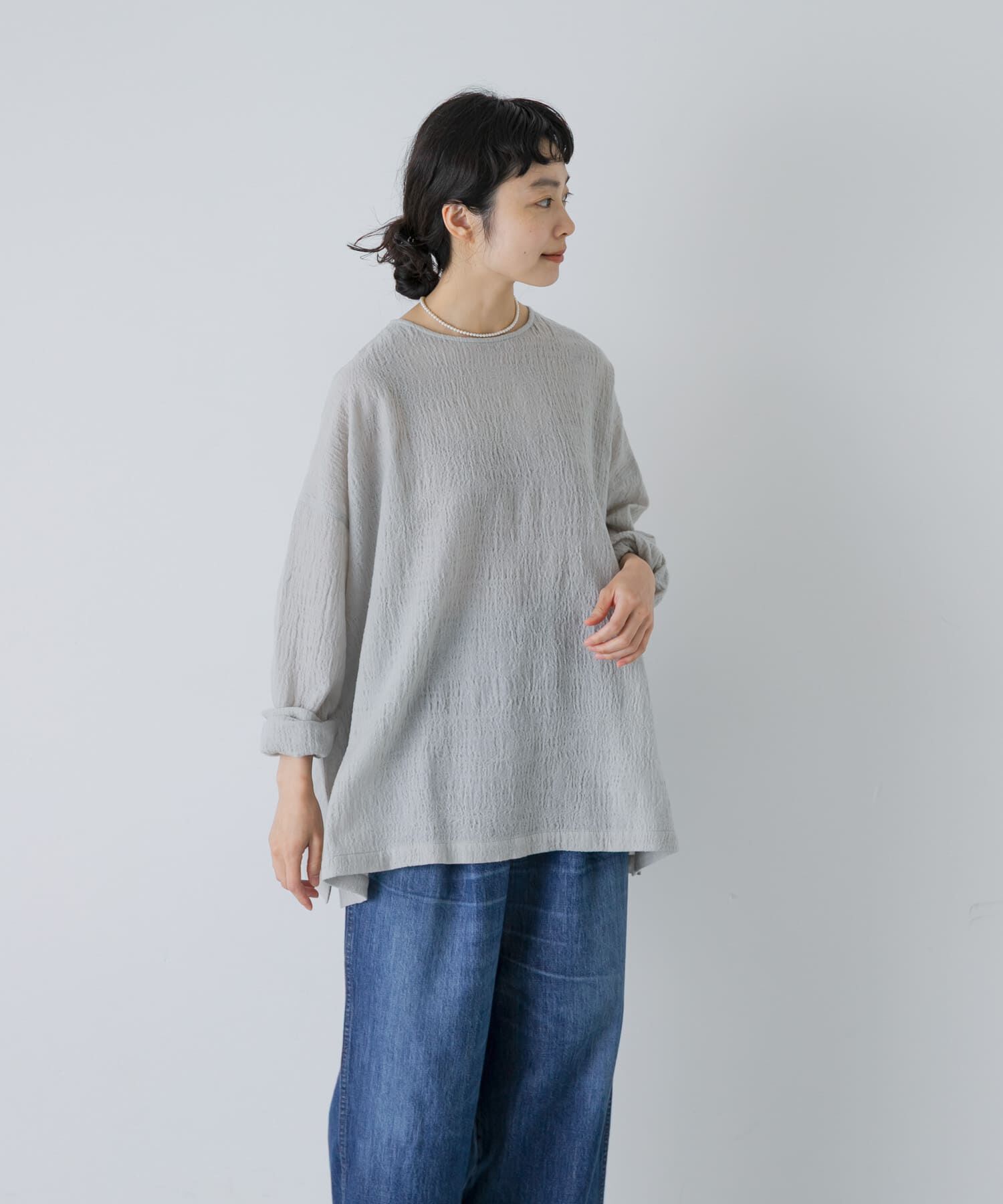 かぐれ「ウールコットンワイドプルオーバー」|シャツ・ブラウス|