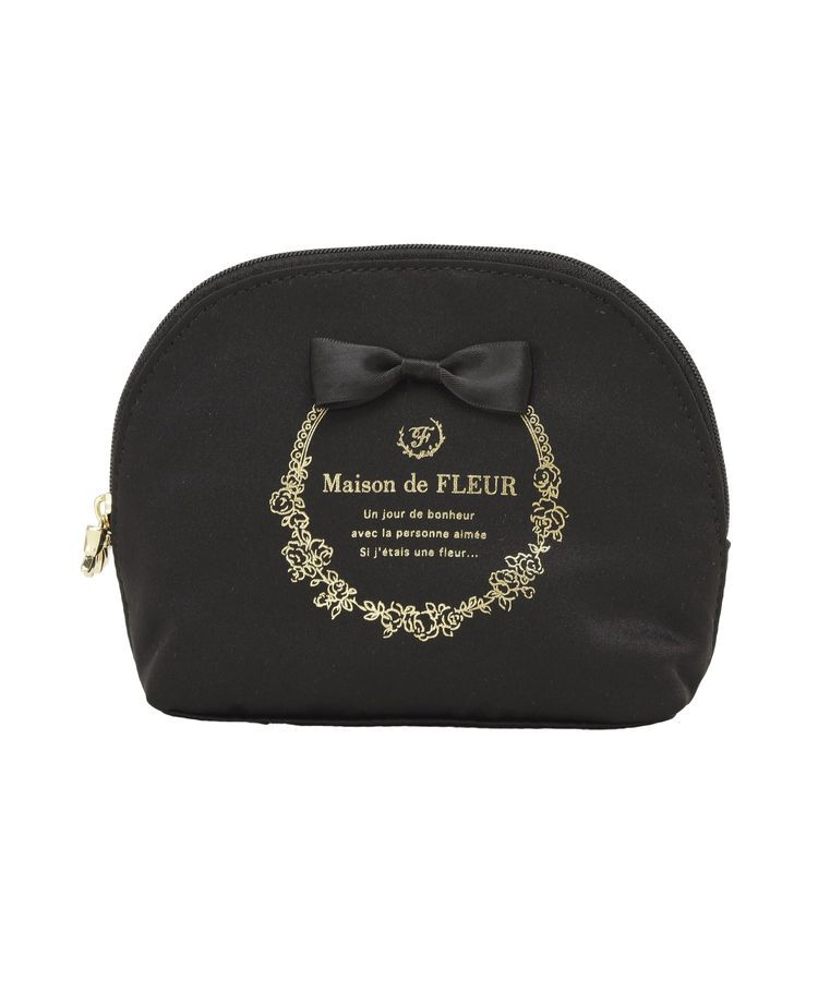 Maison de FLEUR「サテンリボンラウンドポーチ」|ポーチ|