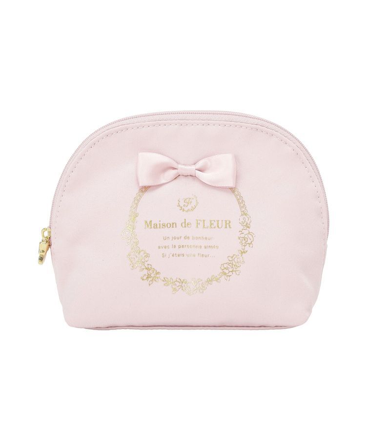 Maison de FLEUR「サテンリボンラウンドポーチ」|ポーチ|