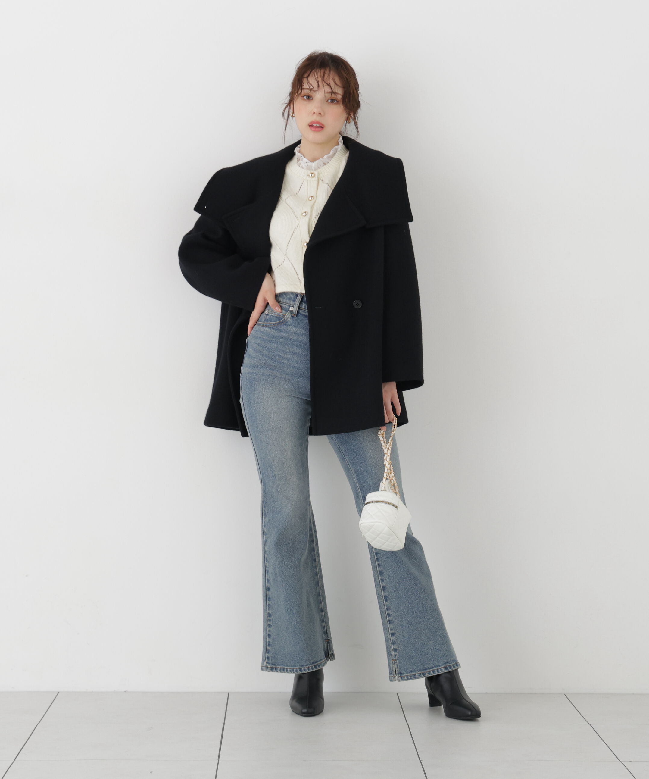 「＜a/mie＞フレアーデニムパンツ 26AW」|その他|