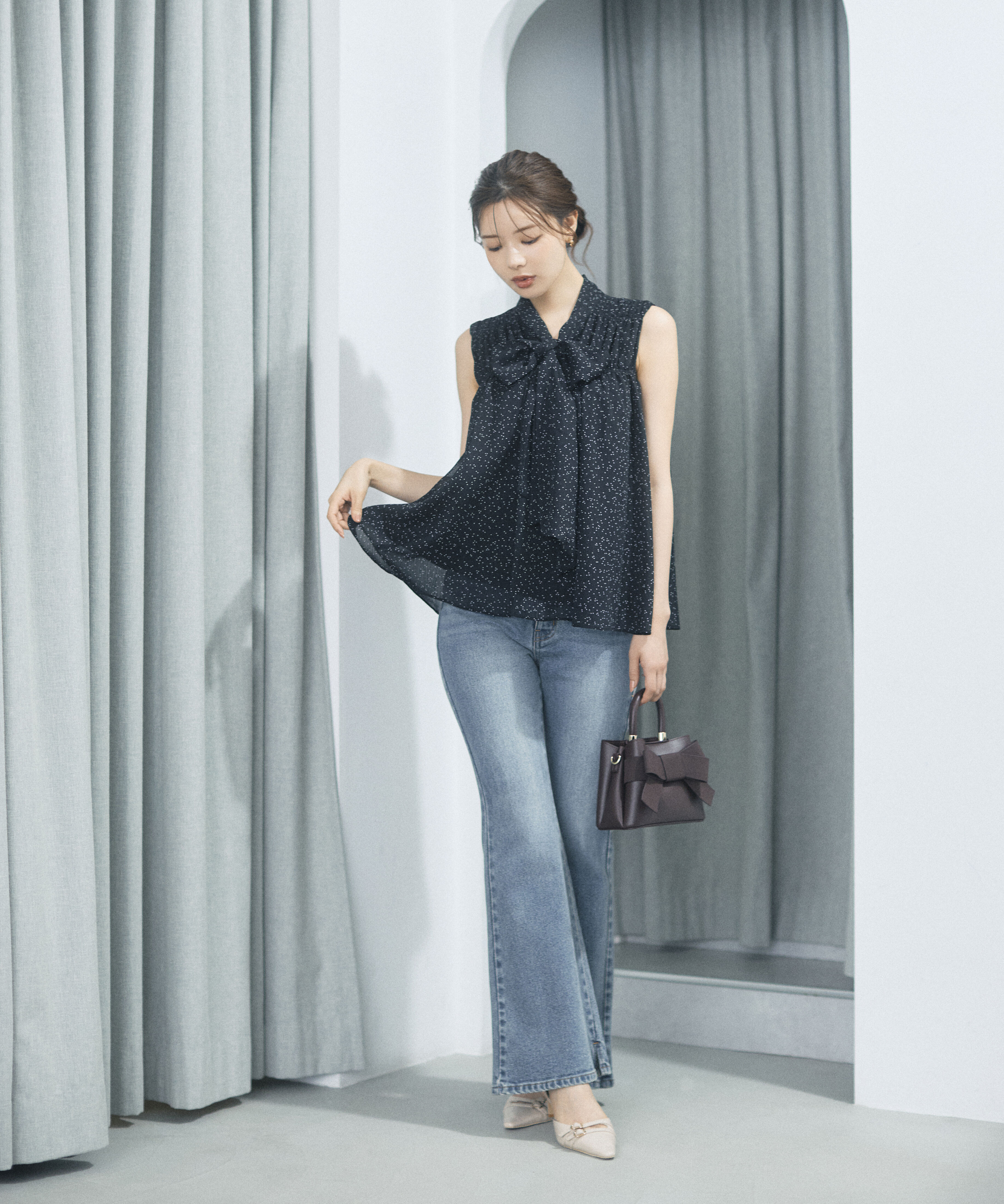  「＜a/mie＞フレアーデニムパンツ 26AW」|その他|