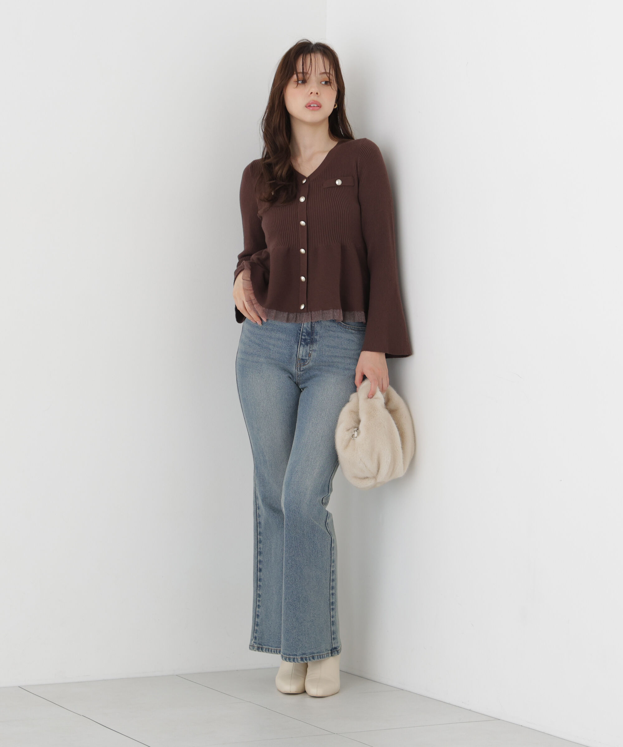  「＜a/mie＞フレアーデニムパンツ 26AW」|その他|