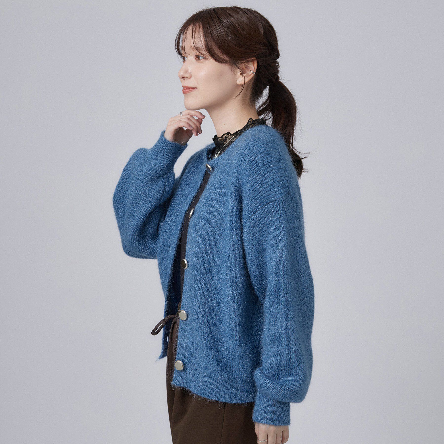 SHOO･LA･RUE「【S-LL】ゆるもこ シャギーニットカーディガン」|カーディガン|