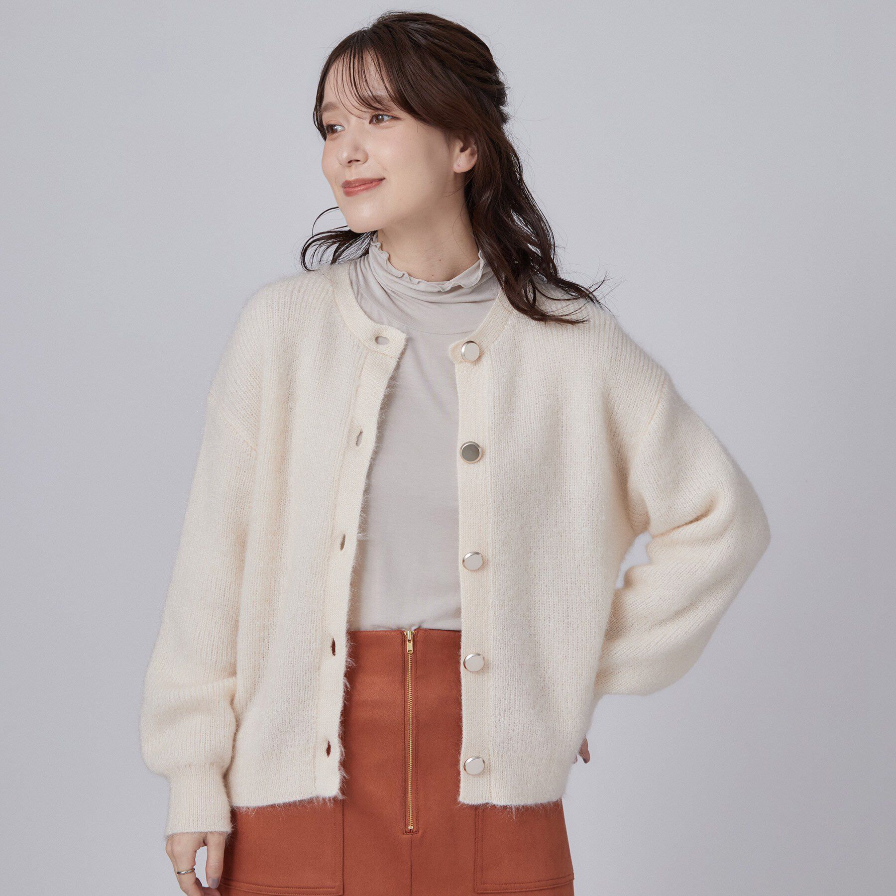 SHOO･LA･RUE「【S-LL】ゆるもこ シャギーニットカーディガン」|カーディガン|
