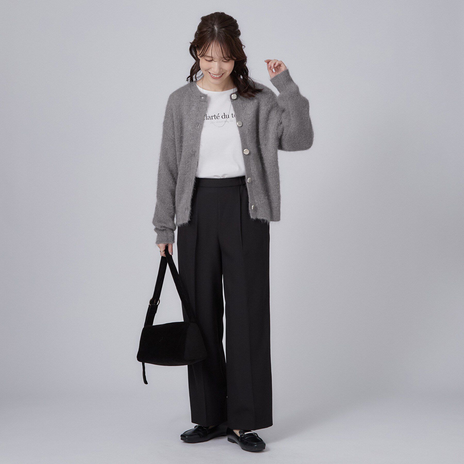 SHOO･LA･RUE「【S-LL】ゆるもこ シャギーニットカーディガン」|カーディガン|