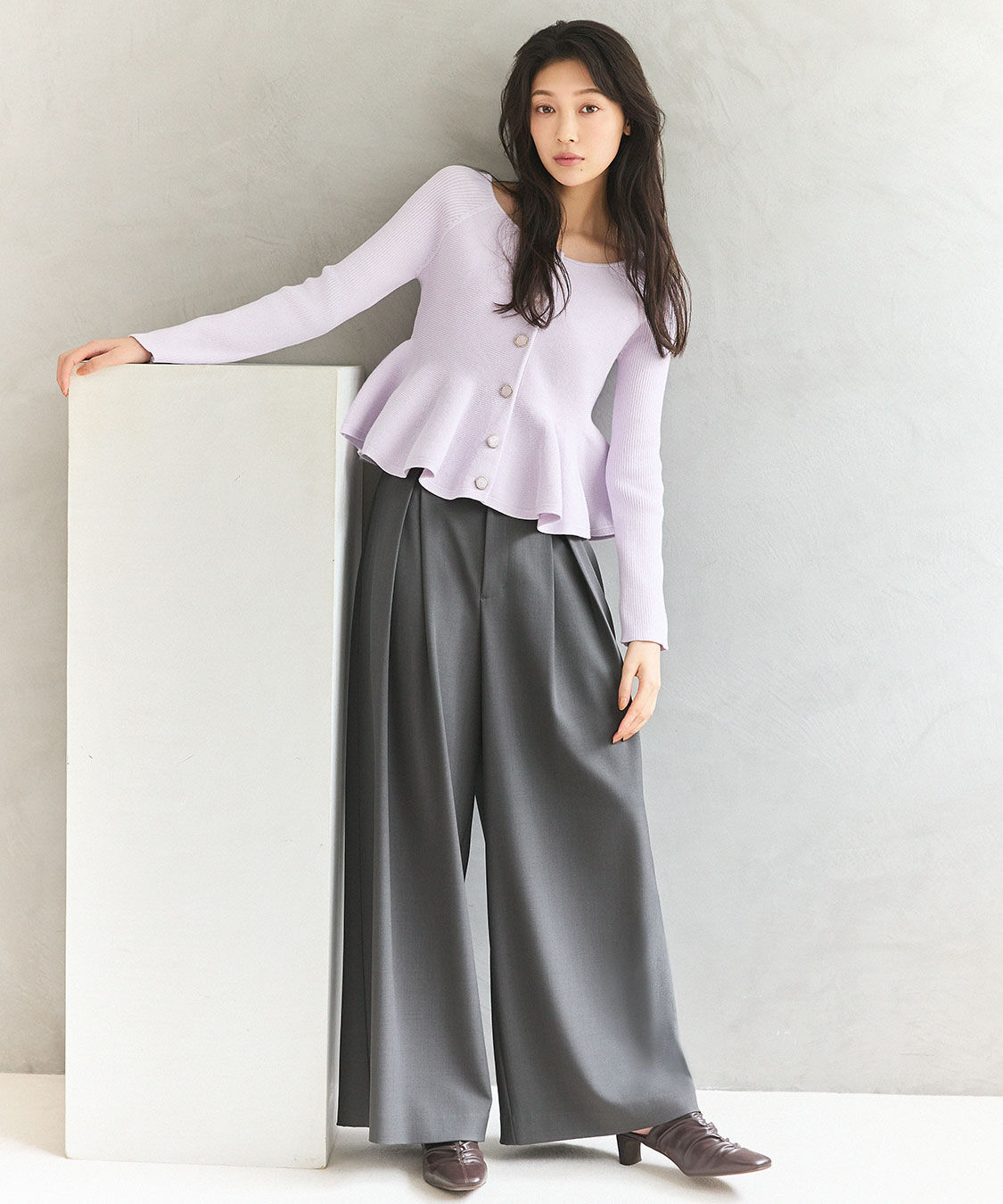 COCO DEAL「クロスタックワイドパンツ」|スラックス|
