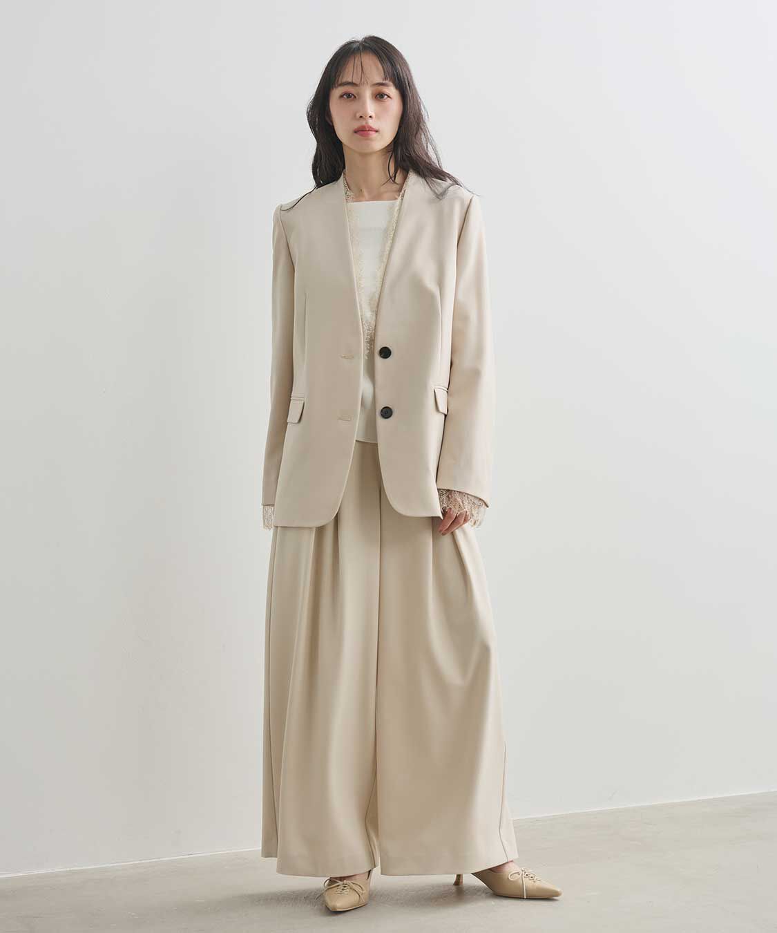 COCO DEAL「クロスタックワイドパンツ」|スラックス|